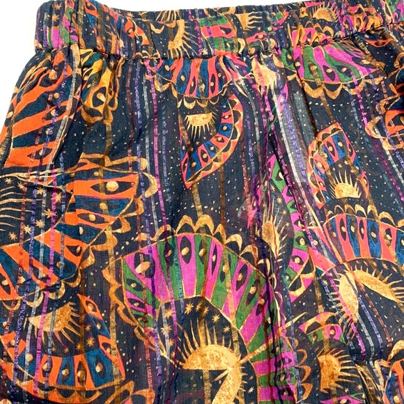 Farm Rio for Anthropologie Lurex Stripe Printed Pants Size Small - Picture 7 of 16